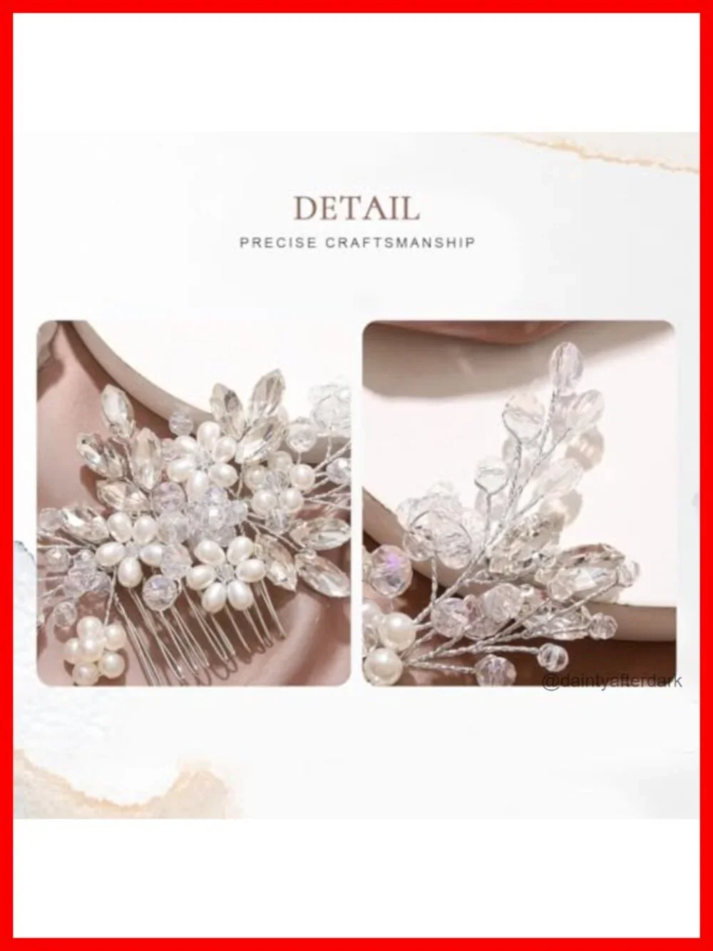 Vintage Pearl Wedding Hair Comb Bridal Hairpiece Hair Accessory